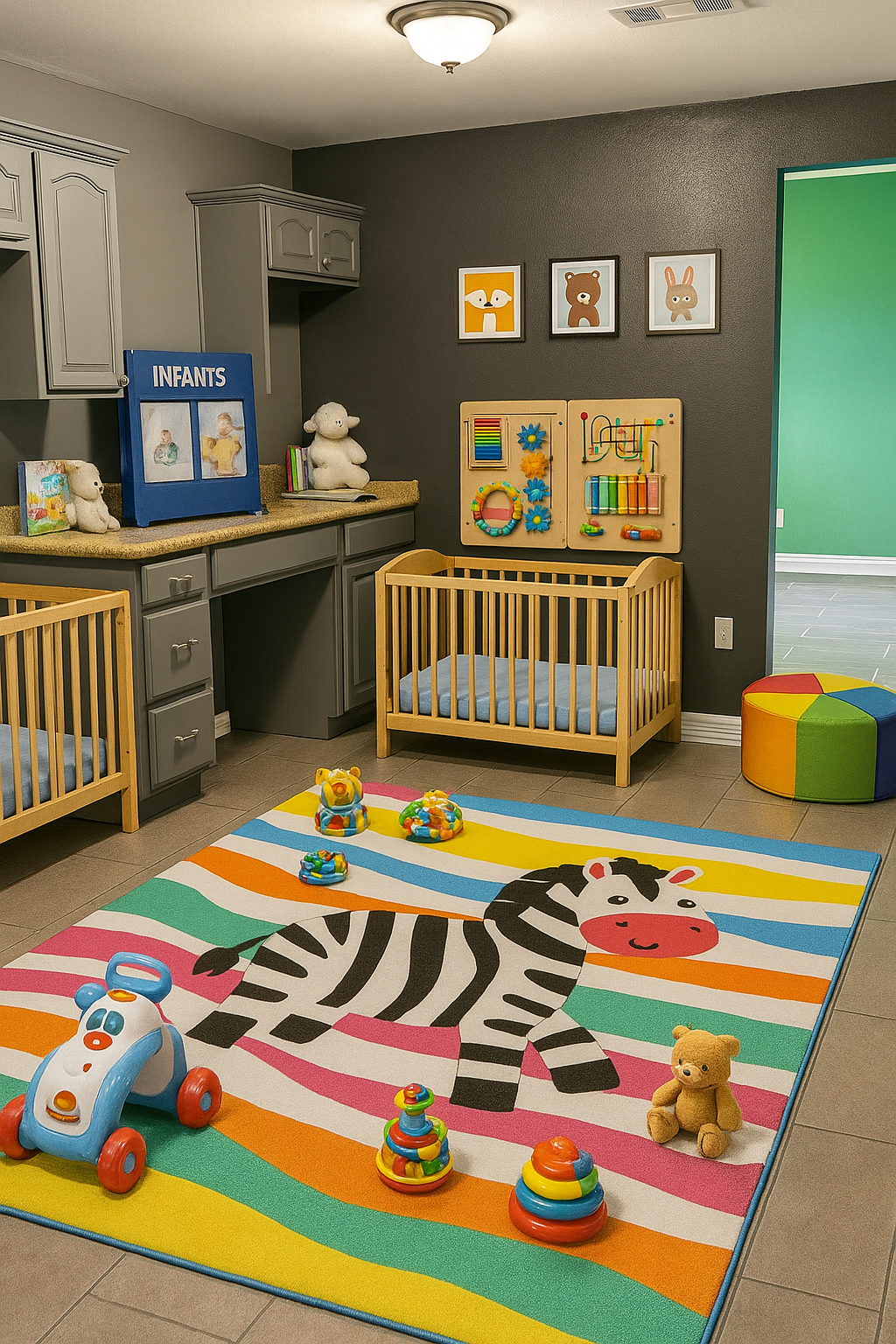 Infant Playroom with Vibrant Accents
